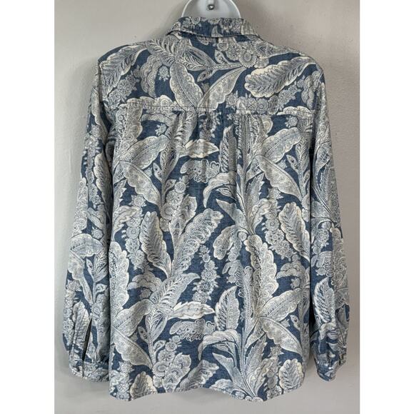 Pilcro Letterpress Shirt Women’s Size Small Sigourney Corduroy Button Down Blue - Picture 6 of 12